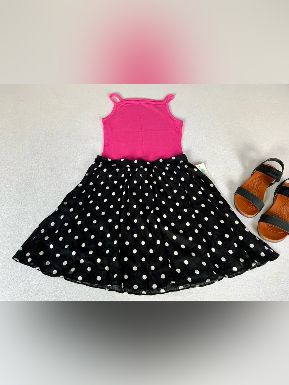 French Grey Polka Dot Skater Skirt NWT Black White Pockets Size S